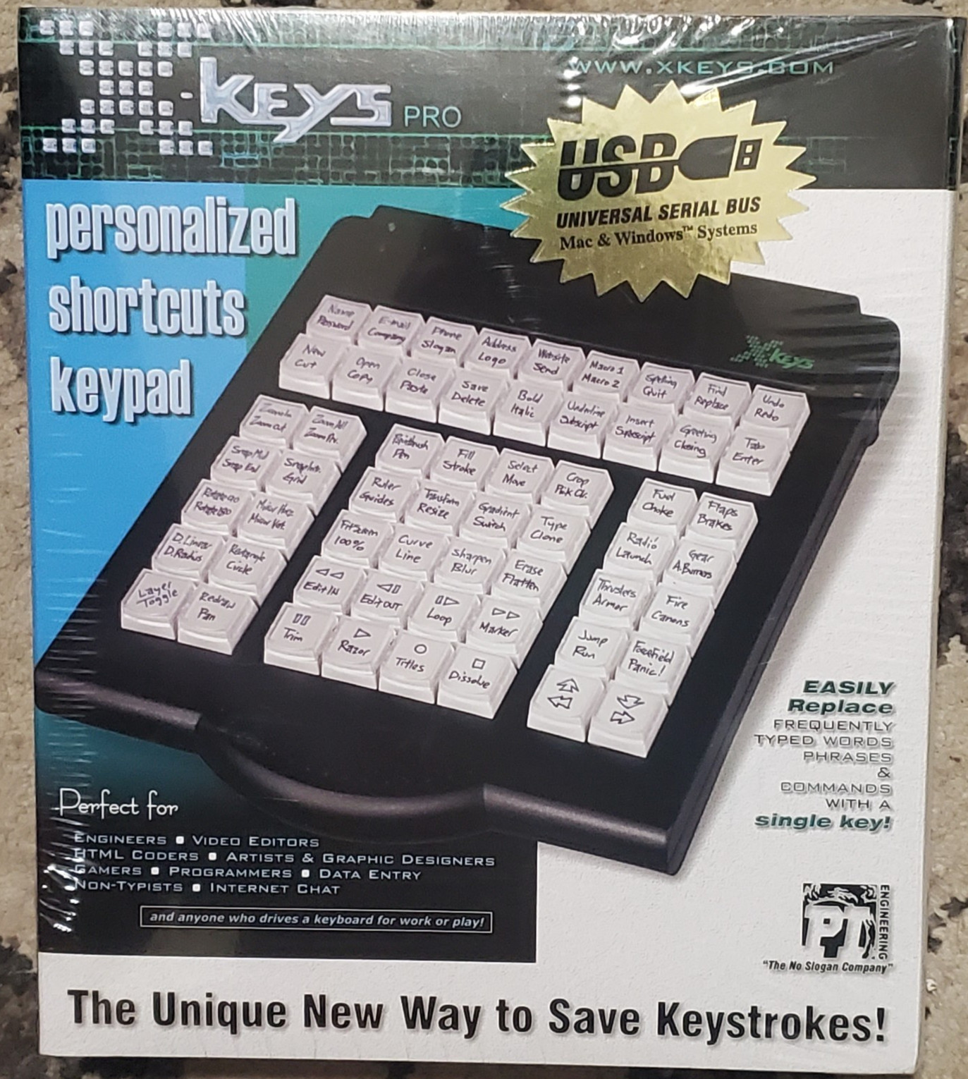 Pi Engineering X-keys Pro Usb 58-key Custom Shortcut Keypad | Xp-05-usb-r |