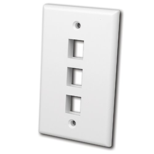Vanco 3 Socket Keystone Faceplate - 3 x Socket(s) - White (820103)