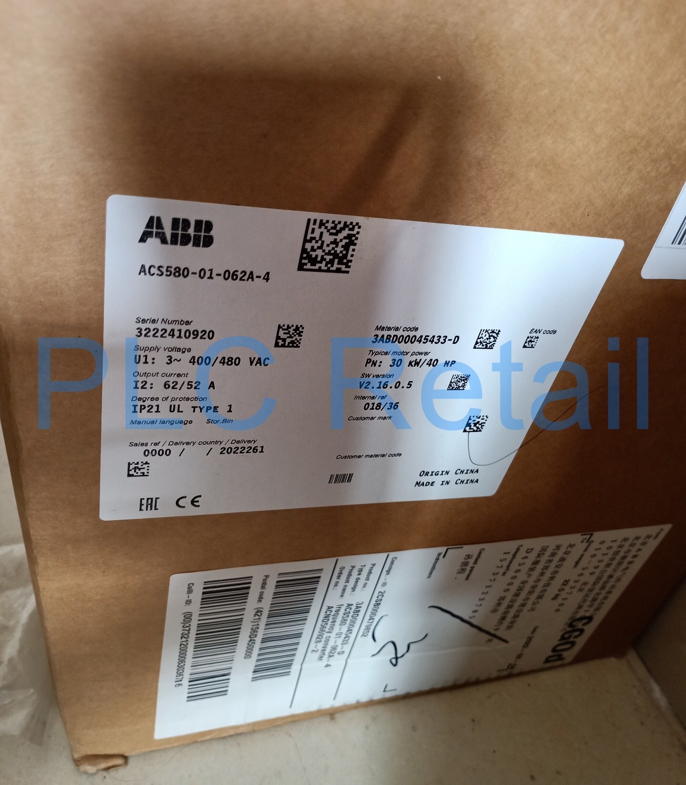 1PCS NEW ABB ACS580-01-062A-4 frequency converter 30KW Fast delivery