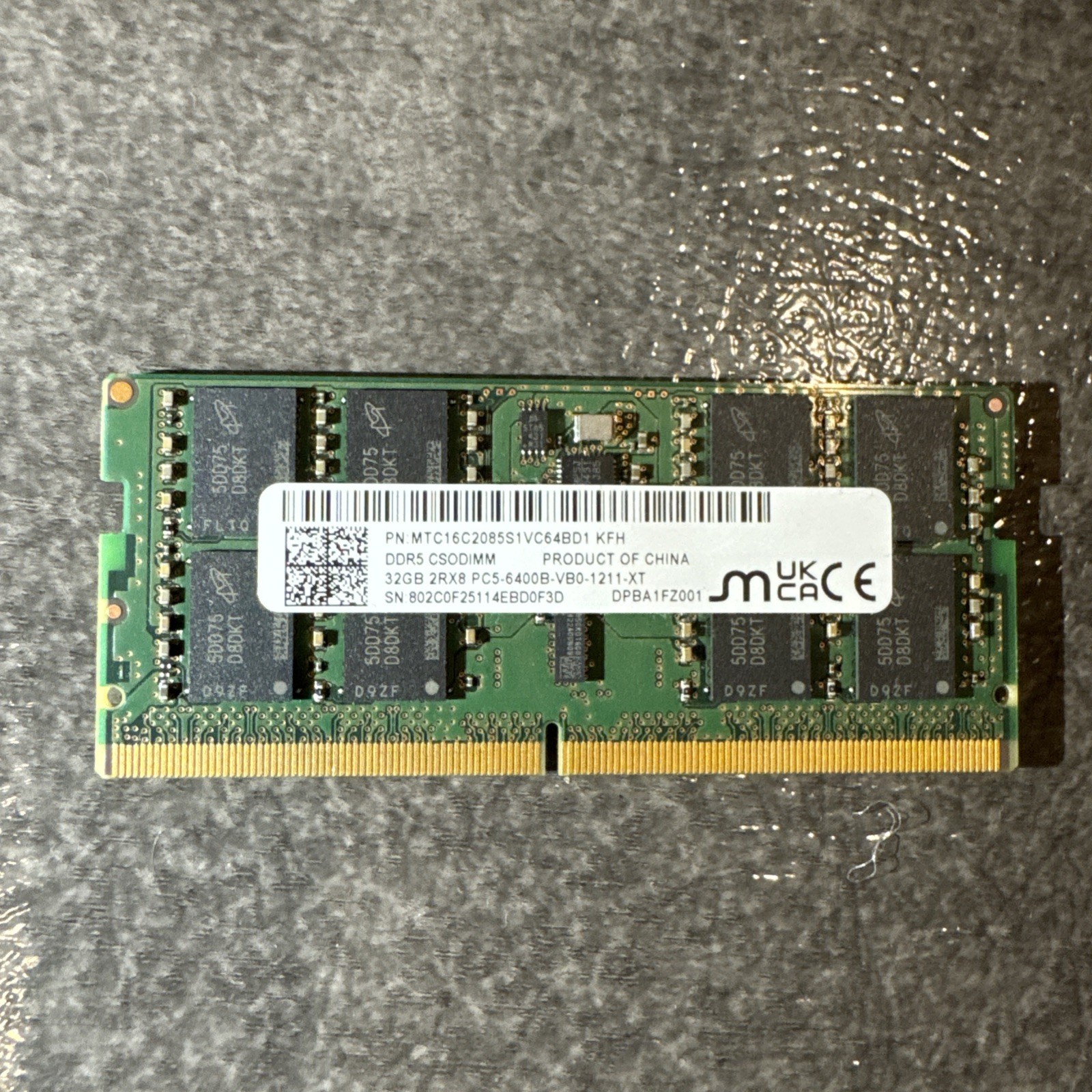 Memory Module Micron MTC16C2085S1VC64BD1 32 GB Memory Module - DDR5 SDRAM - 6400