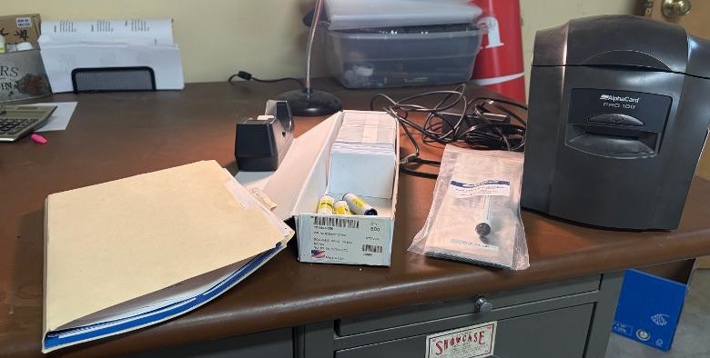 In Box AlphaCard PRO 100 ID Card Printer with Accessories