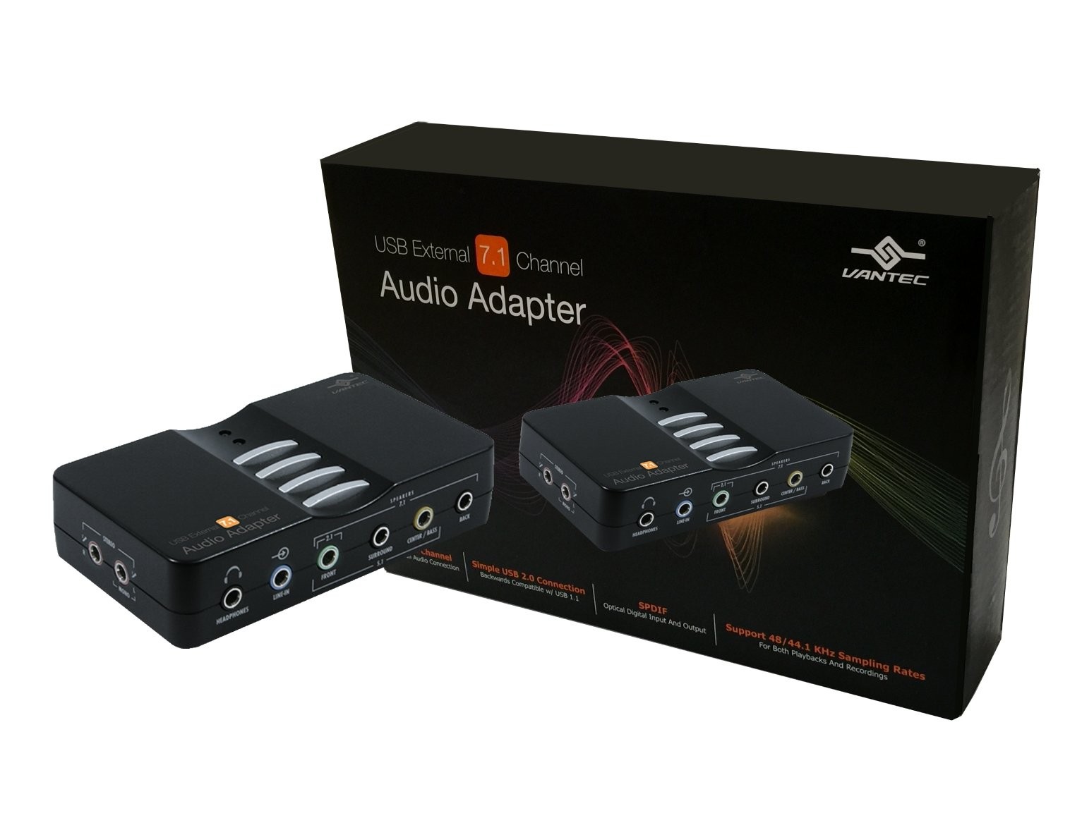 NBA-200U USB External 7.1 Channel Audio Adapter (Black), Windows 7/10/11 only...
