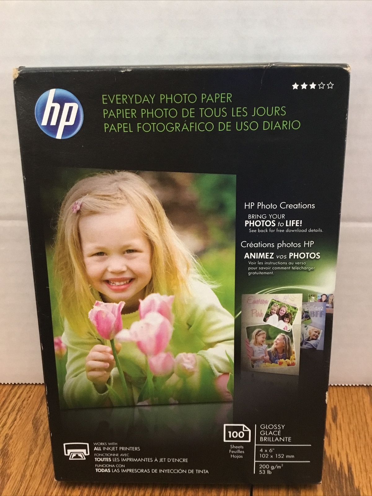 HP Genuine Professional Photo Paper 100 Sheets 4x6 Glossy CR759A 