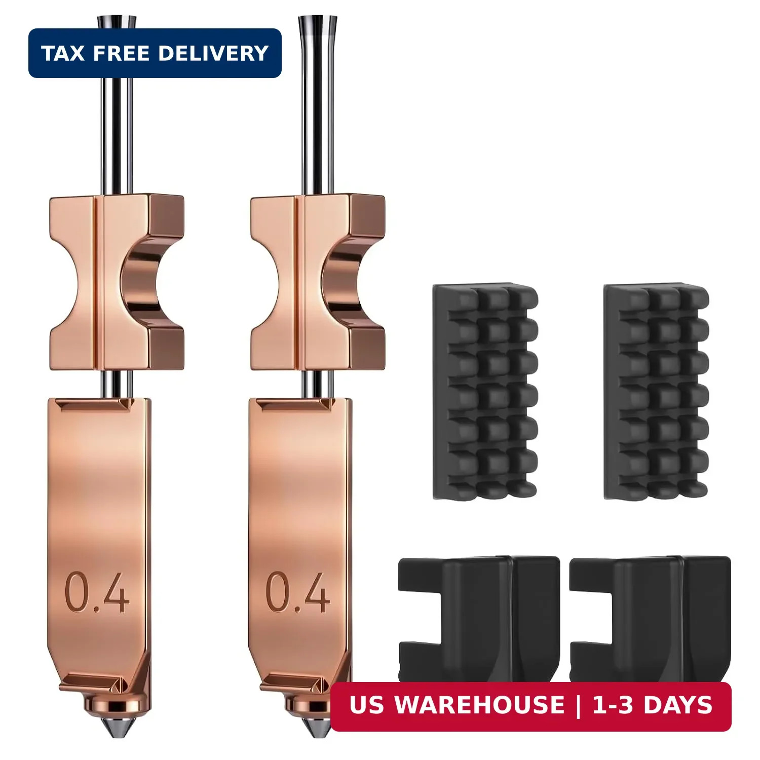 2PCS 0.4mm AD5X Nozzle,Quick-Swap Copper Alloy Hardened Steel 3D Printer Hotend