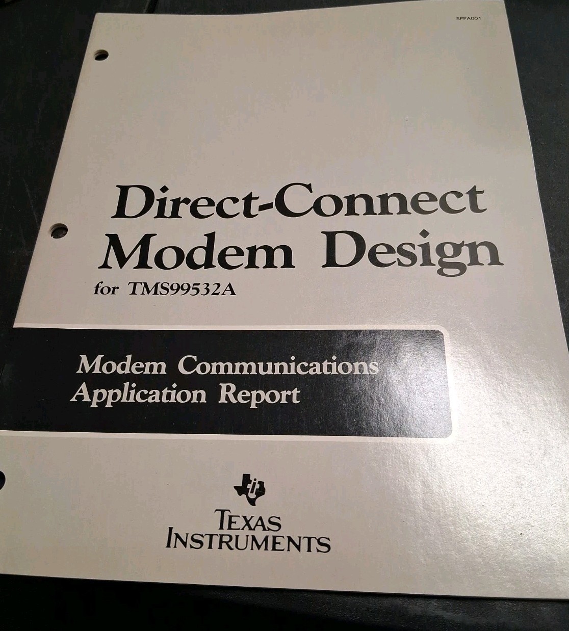 VINTAGE 1984 TEXAS INSTRUMENTS MODEM COMMUNICATIONS APPLICATION REPORT 