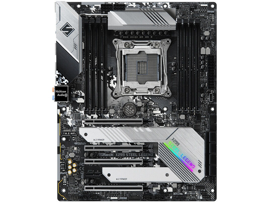 For ASROCK X299 Steel Legend Motherboard X299 LGA2066 8*DDR4 256G ATX Tested ok