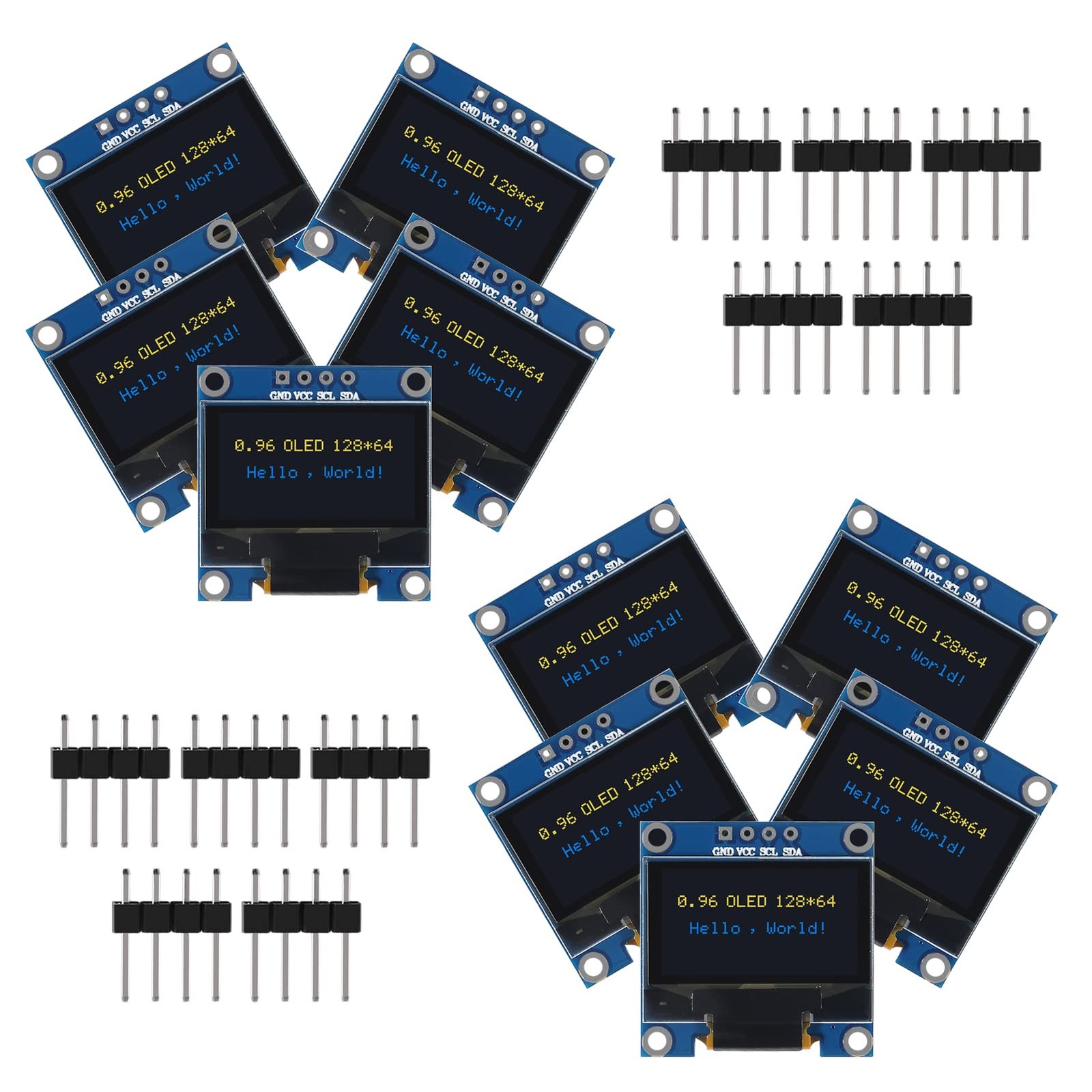 0.96 Inch 12864 128x64 OLED LCD Display Module I2C IIC SSD1306 10 PCS