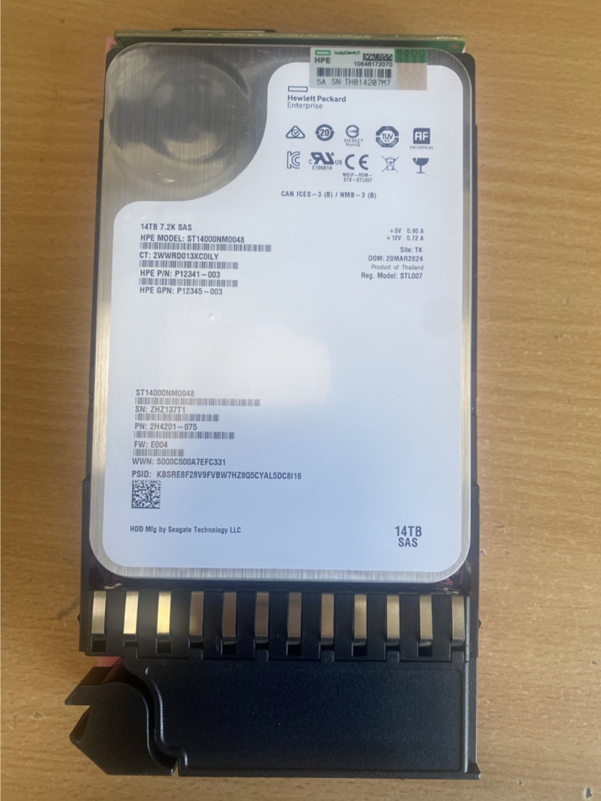 HP 14TB MSA SAS 12G 7.2K LFF 3.5" 512e HDD - R0Q21A P11785-001 P12533 P12341-001