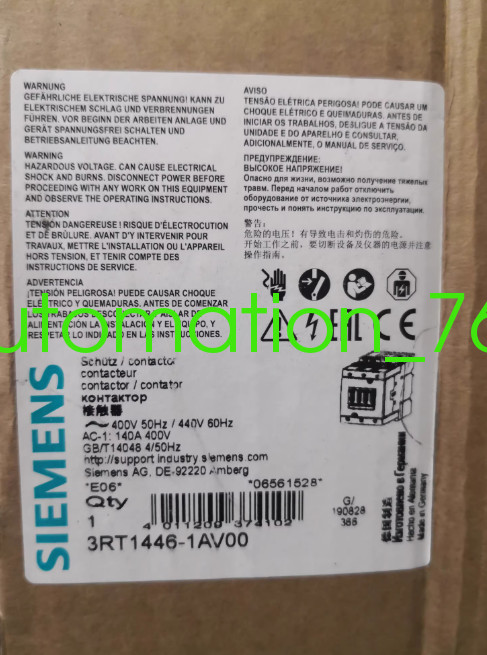 1PCS NEW SIEMENS 3RT1446-1AV00 Contactor shipping  Via DHL or Fedex