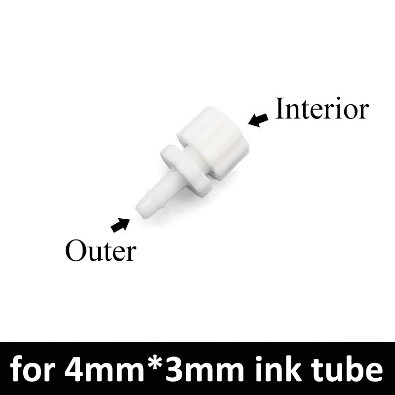 10pcs Plastic Ink Tube Connector for Eco-solvent Printer Ink Tube - Black/White