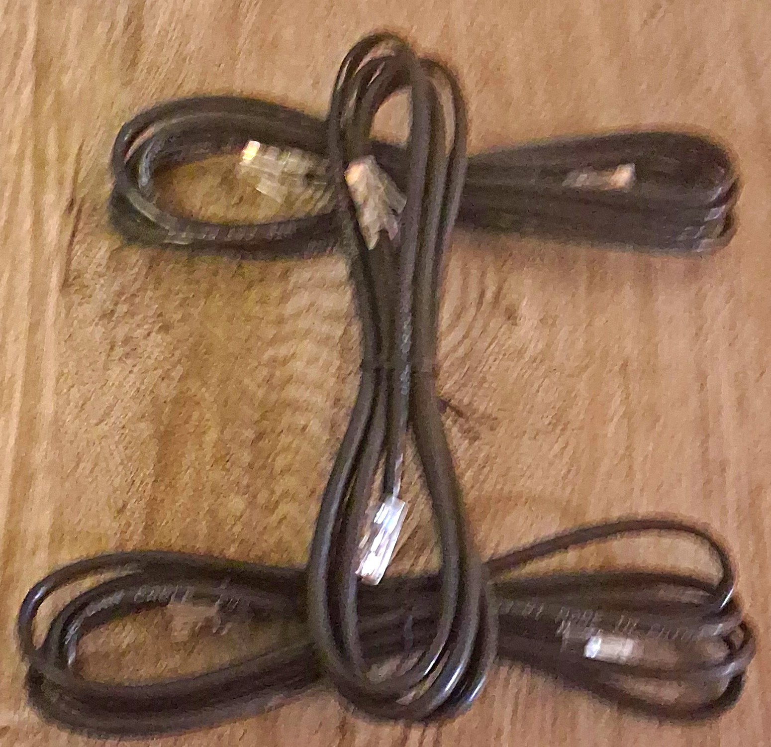 Lot of 3 Black 3ft Ethernet Patch Cables RJ45 to RJ45 Round Cable