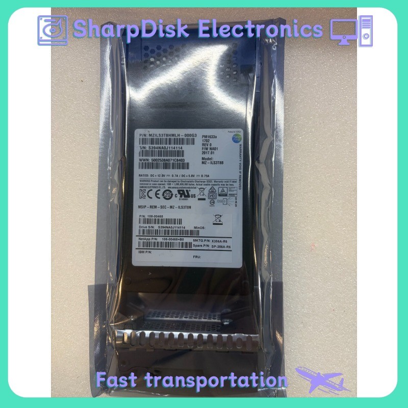 NetApp X356A-R6 X356A 3.84TB SAS 12G SSD MZILS3T8HMLH-000G3 108-00468 Hard Drive