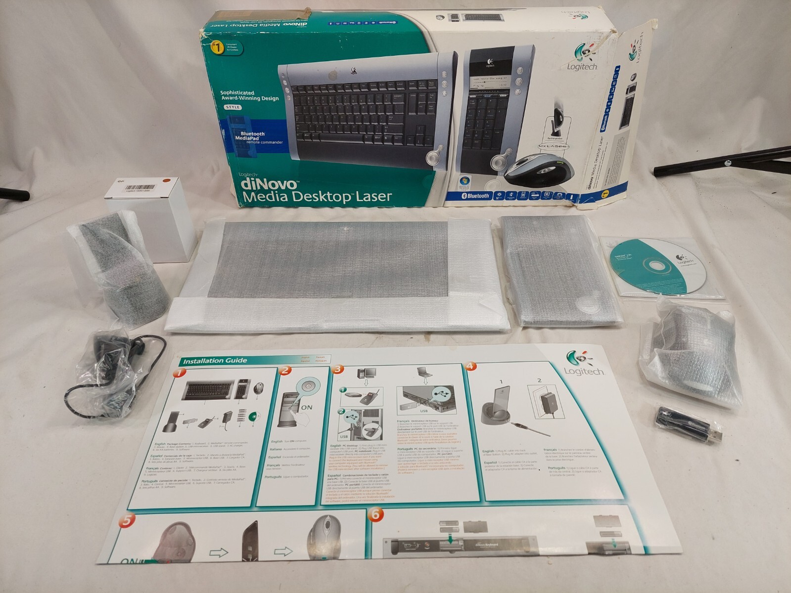 LOGITECH DiNovo Media Desktop Laser Bluetooth Keyboard and Mouse box Opened NEW