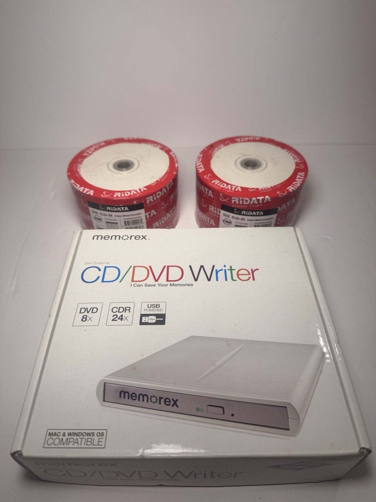 Memorex CD/DVD Writer + 100 RIDATA CD-R Discs