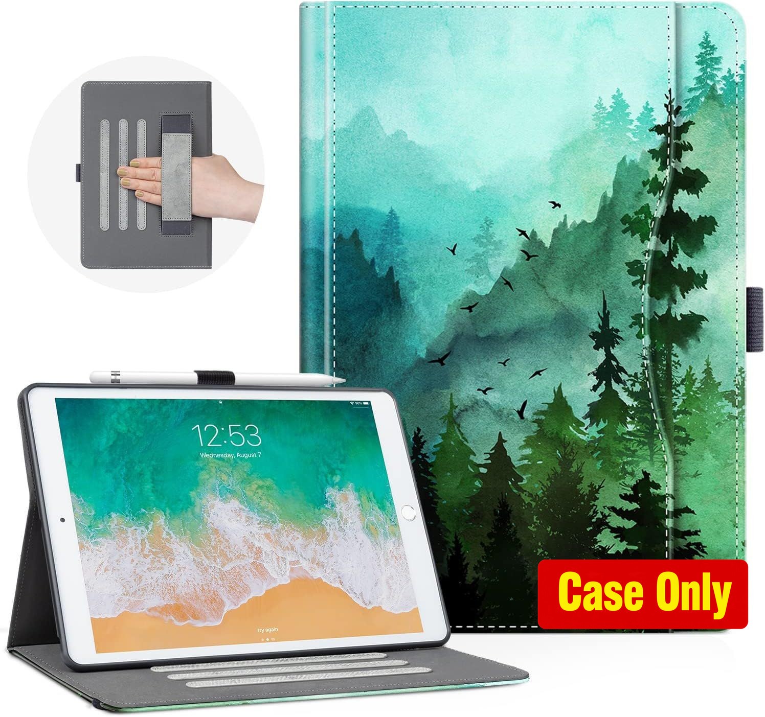 Case for iPad 9th/8th/7th Generation 10.2 Inch, Green Forest, Shockproof Design