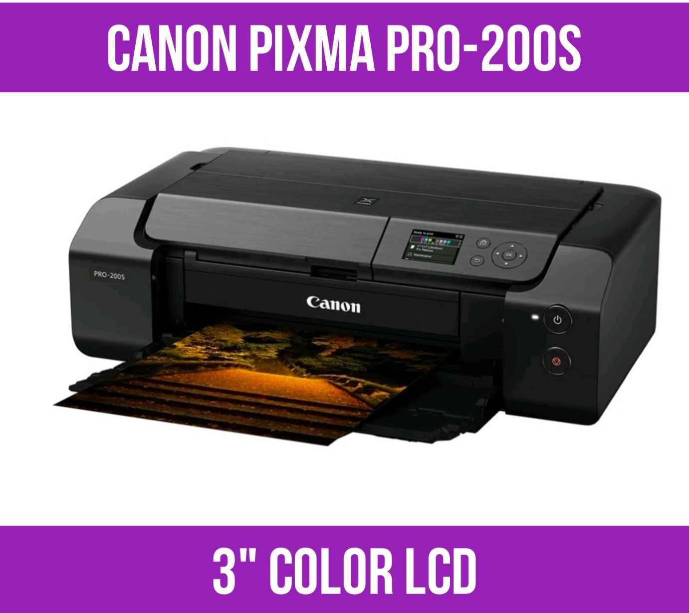 Canon PIXMA PRO-200S Professional 13" Wireless Inkjet Photo Printer- Black
