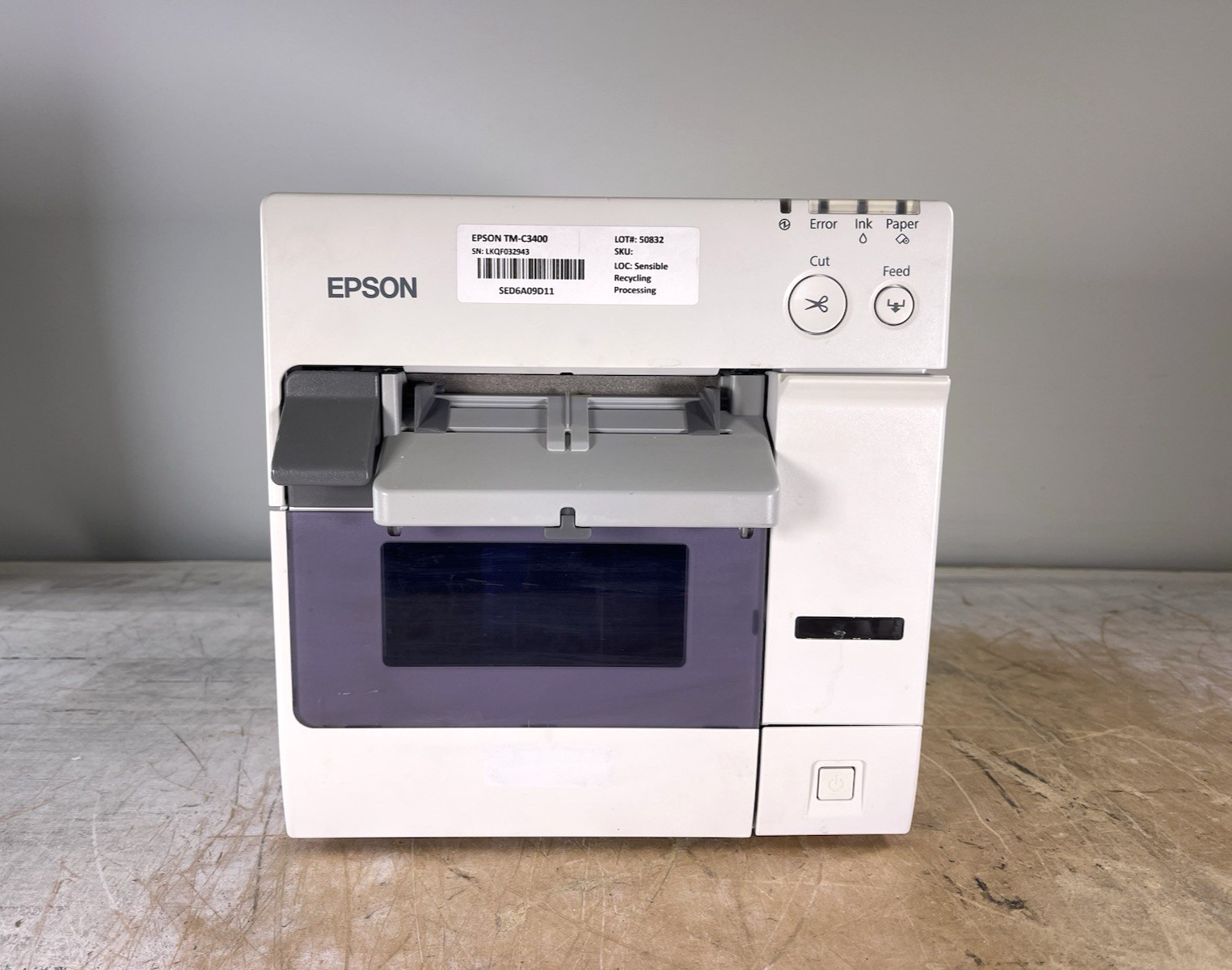 EPSON COLORWORKS TM-C3400 (M242A) COLOR INKJET LABEL PRINTER - READ DESCRIPTION