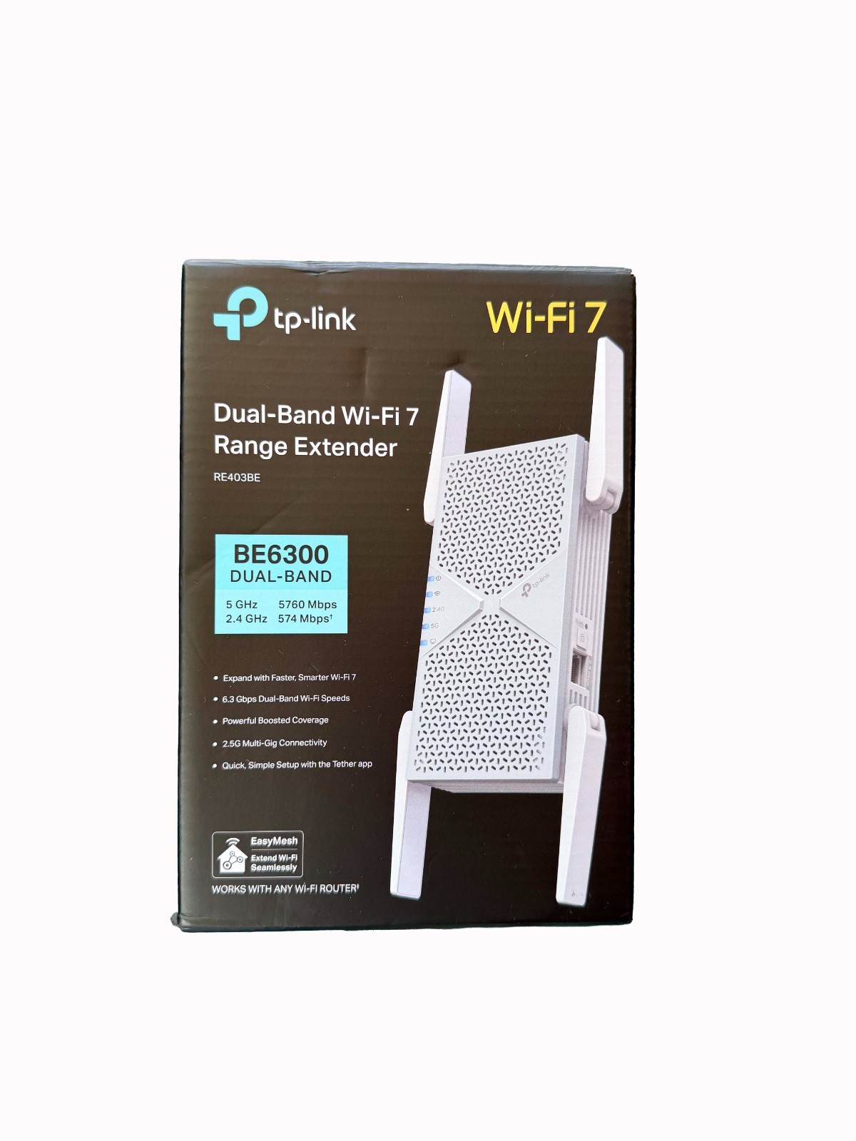 TP-Link RE403BE BE6300 Wi-Fi 7 Range Extender Dual-Band 2.5G EasyMesh Tested