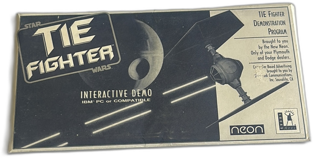 LucasArts Star Wars TIE Fighter Interactive Demo IBM PC 3 5 Floppy Neon 1993