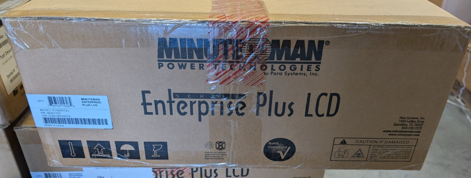 Minuteman E1500RT2U 2U Rack UPS Enterprise Plus LCD 1500VA 1200W NOS
