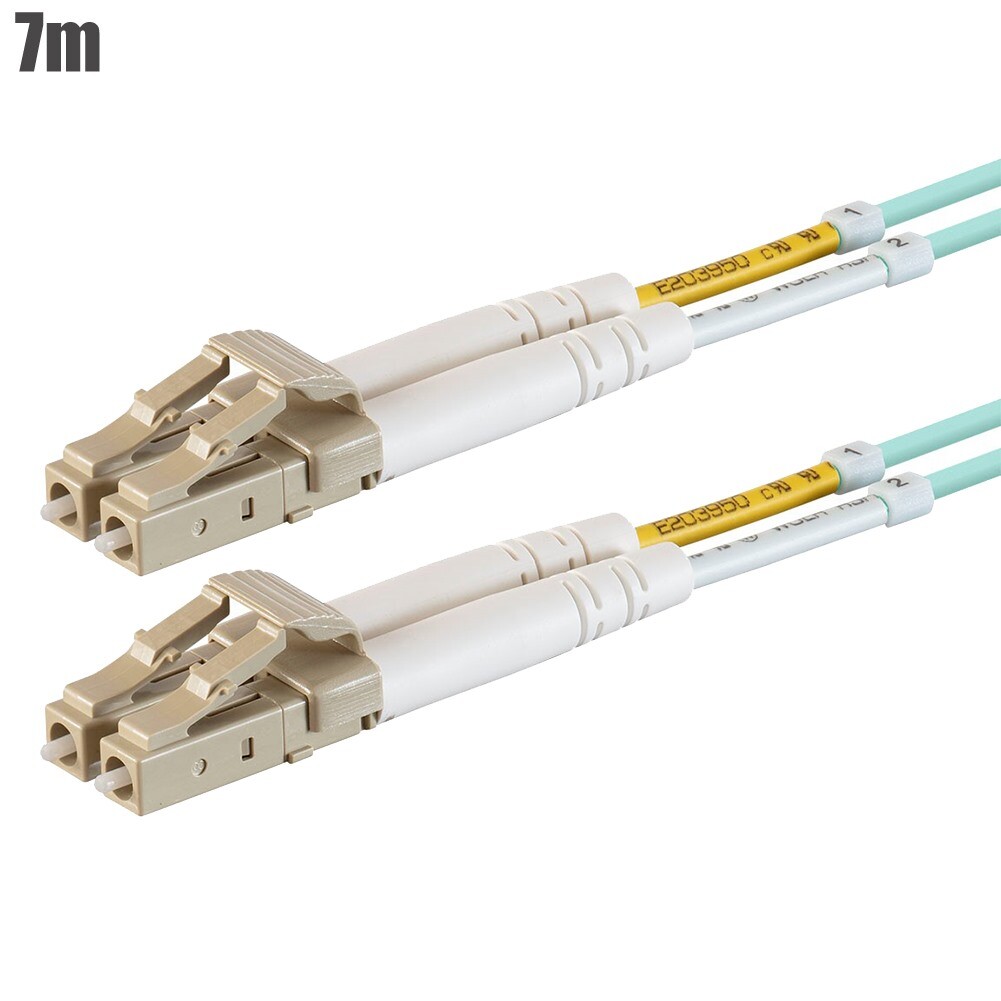 7M LC UPC to LC UPC OM4 Duplex Multi Mode 50/125 Fiber Optic Optical Patch Cable