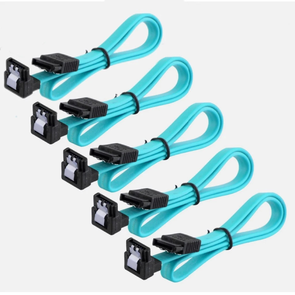 5 Pack SATA 3.0 Cable Right Angle 40cm SATA III 6Gb/s Hard Drive SSD PC COLORFUL