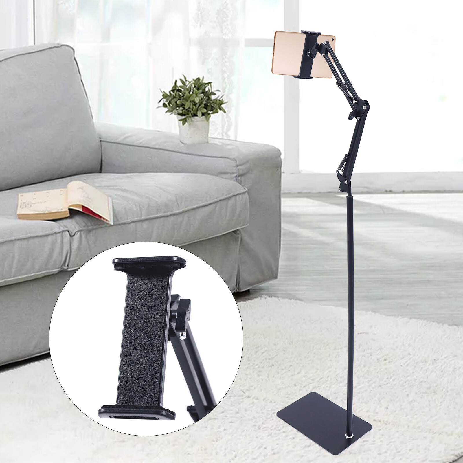 Adjustable Floor Mount Tripod Stand Holder Bracket for 4-11in Tablet iPad Phone