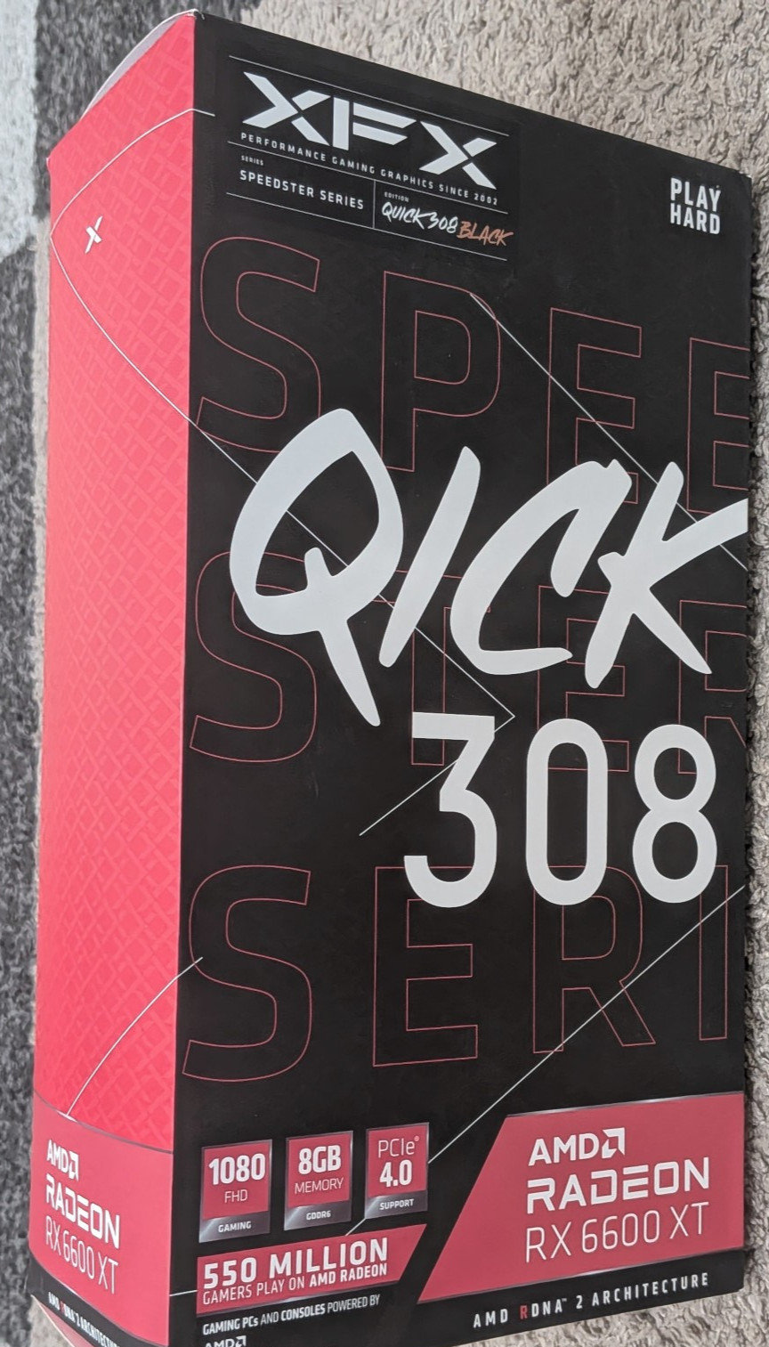 XFX Speedster QICK 308 AMD Radeon RX 6600 XT Black GDDR6 8GB Graphics Card