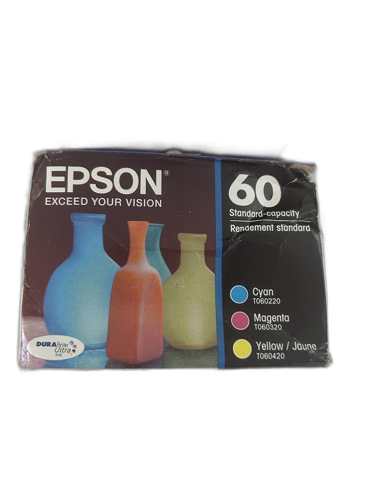 New EPSON 60 DURABrite Ultra Ink Standard Capacity Color Combo Pack (T060520-S)
