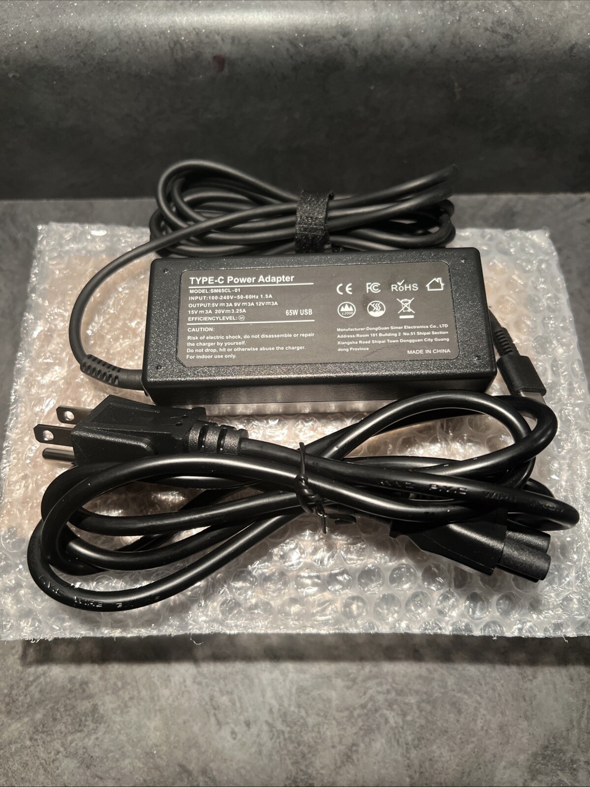 TYPE-C USB C Power Adapter 240V 60Hz 1.5A