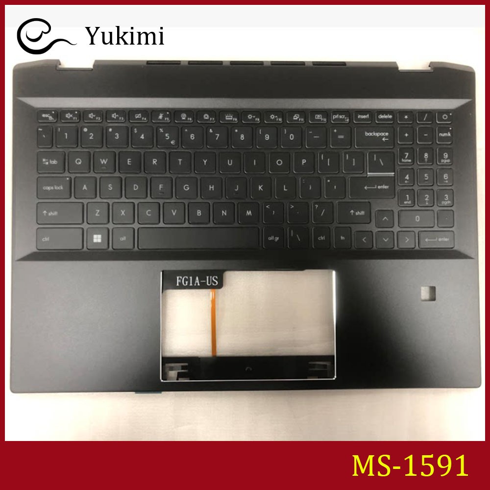 MS-1591 MS-1592 FOR MSI Summit E16 Black C Shell Palmrest Backlit Keyboard