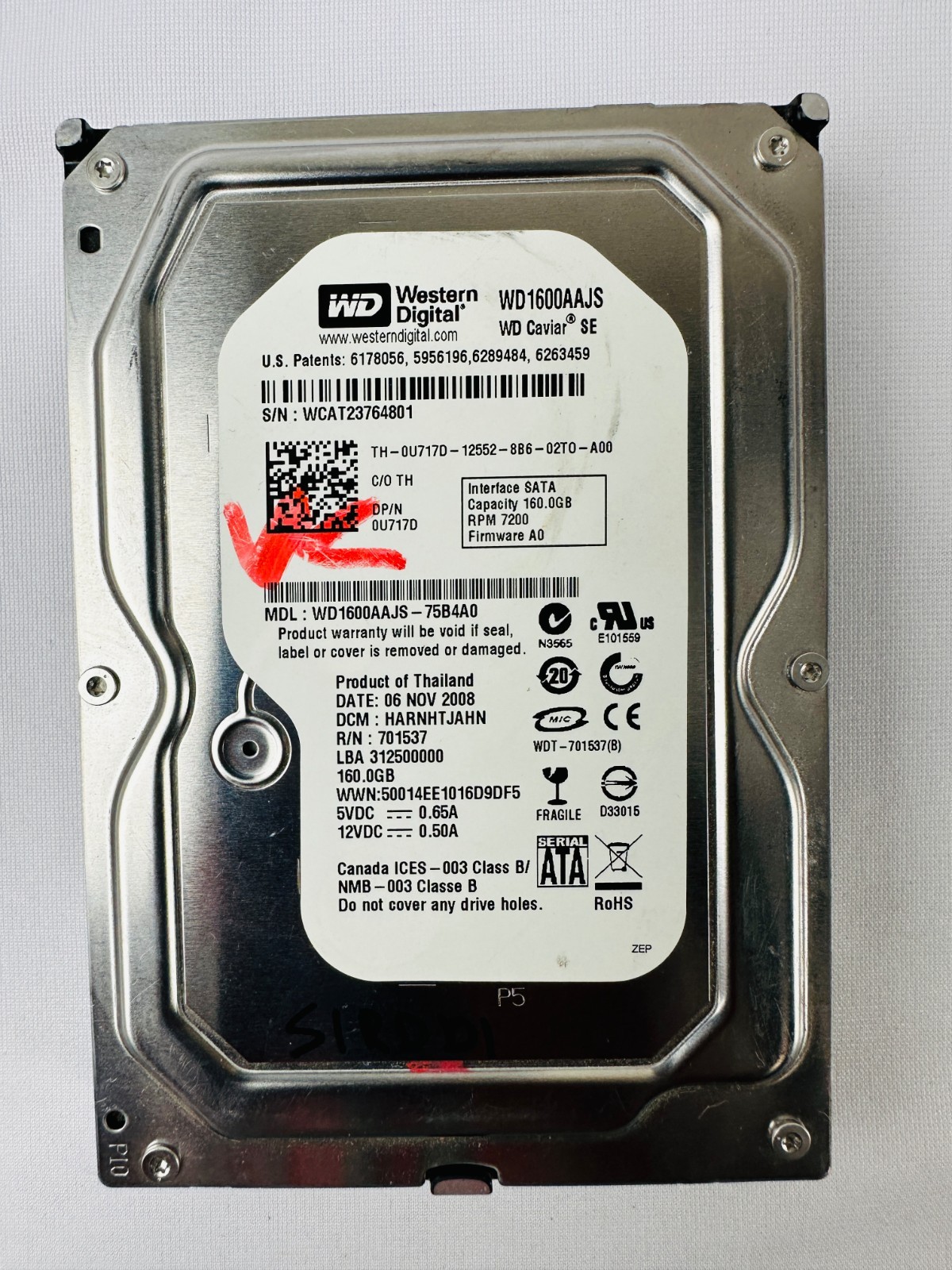 Western Digital WD1600AAJS-75B4A0 Hard Disk Drive