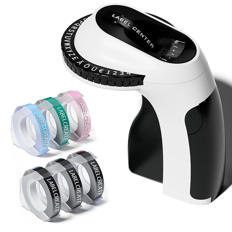 Phomemo Embossing Label Maker with 6 Color Label Tapes 3/8" Dymo Omega Xpress