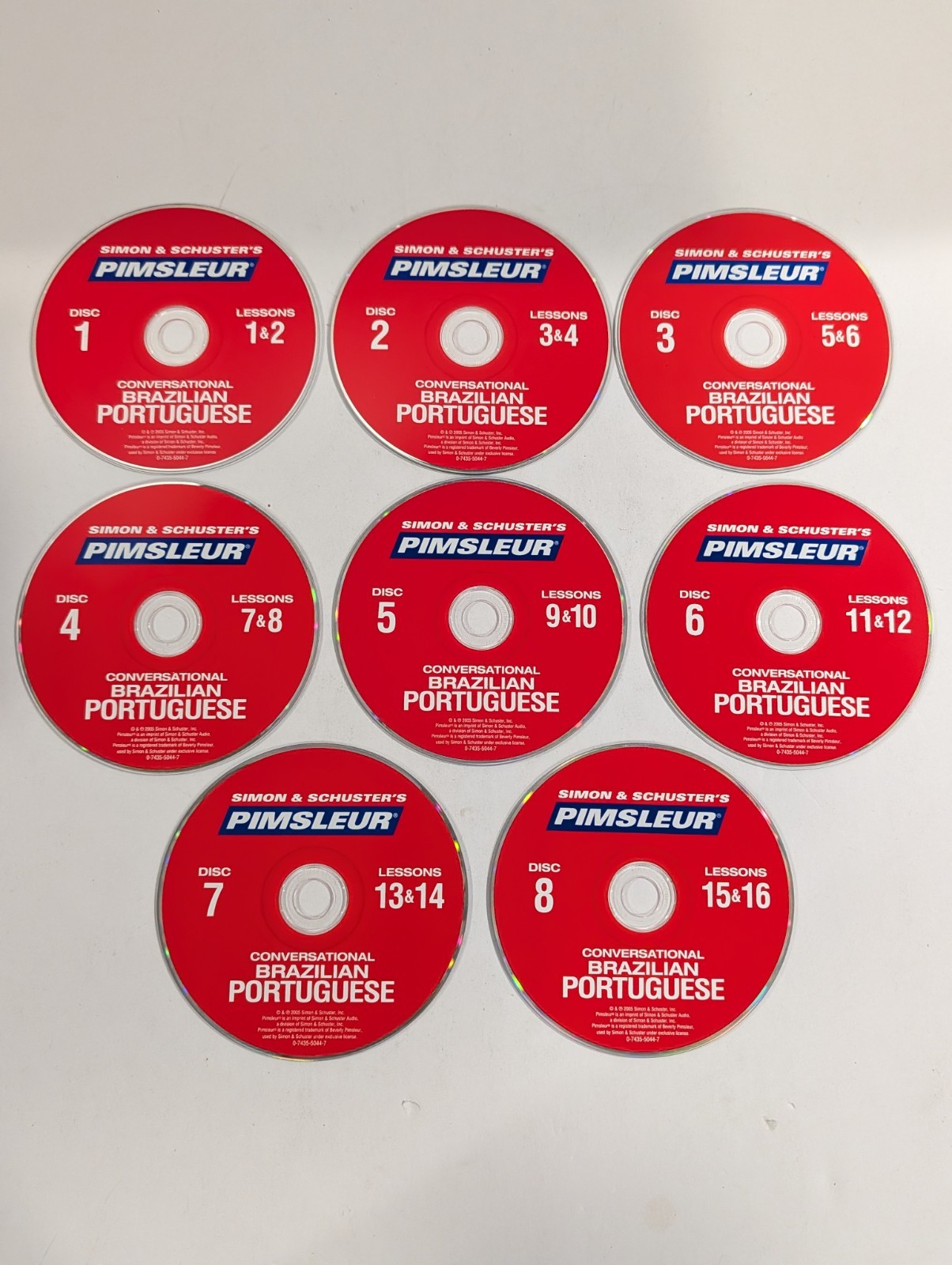 8 Brazilian Portuguese Loose Language Audio CDs | Pimsleur (Lessons 1-16)