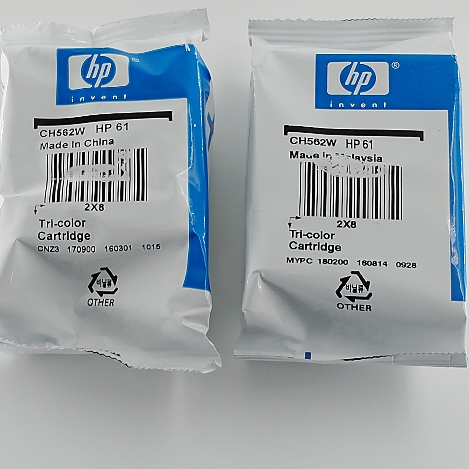 2- SEALED Genuine HP 61 Printer CH562W Tri COLOR Ink Cartridge  No Box