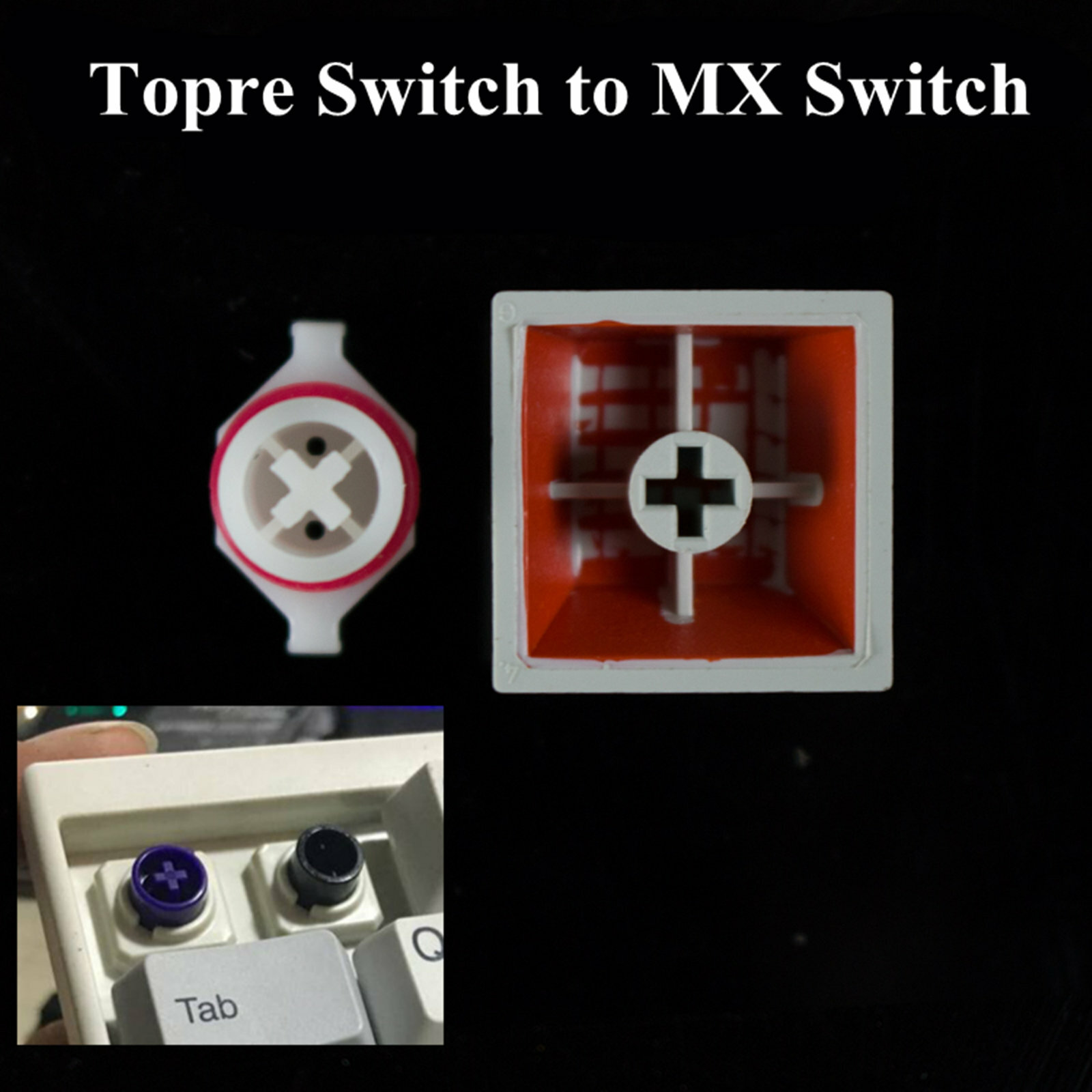 Topre to Cherry MX Keycaps Adapter Converter Realforce HHKB Capacitive Keyboard