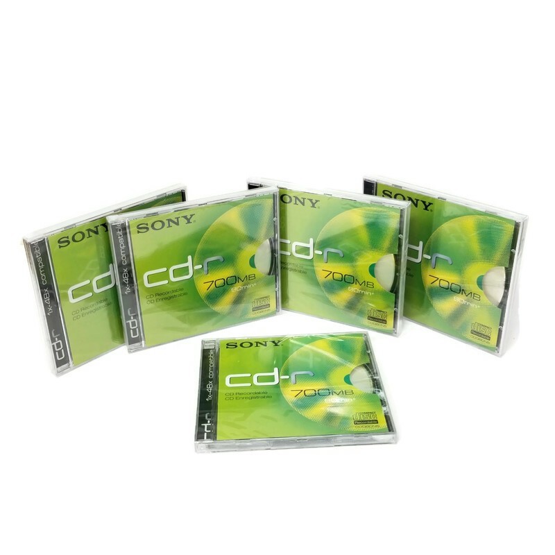 SONY CD-R • 700MB • 80min. • 1x-48x • w/ Jewel Case • Sealed • LOT/5 • CDQ80N5