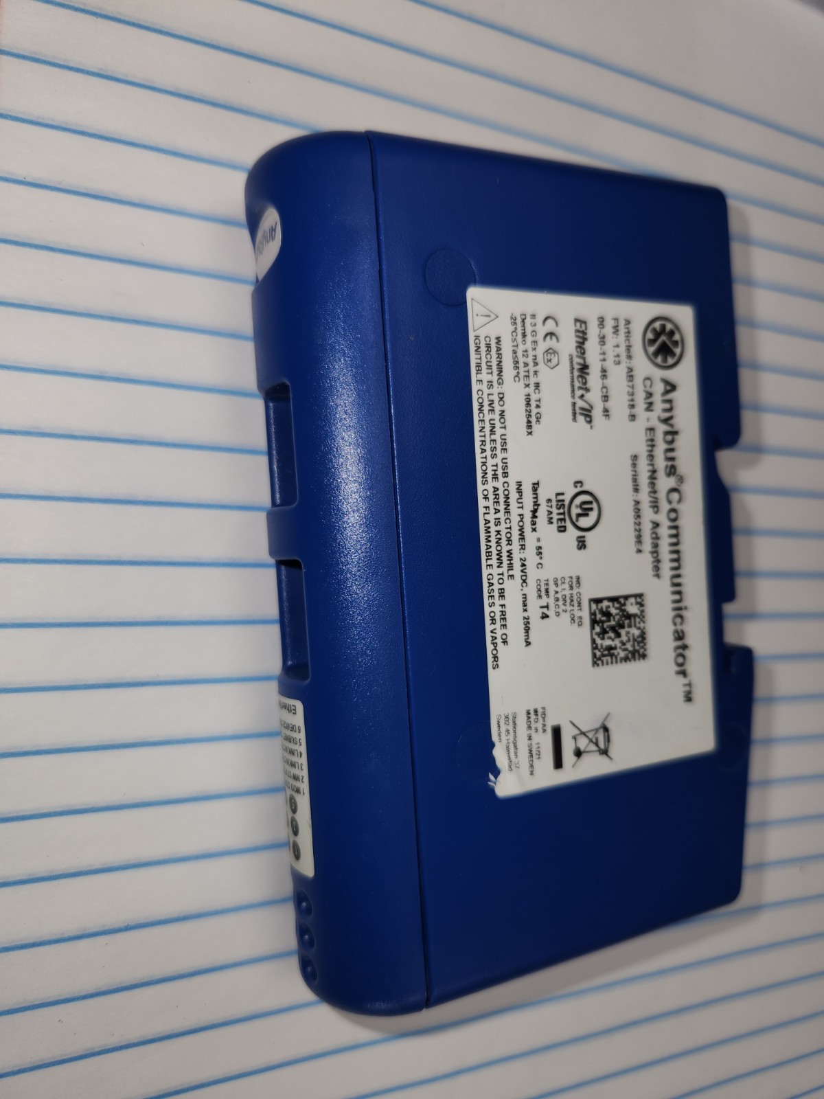 HMS Networks Anybus AB7318-B Communicator CAN-EtherNet/IP Adapter AB7318