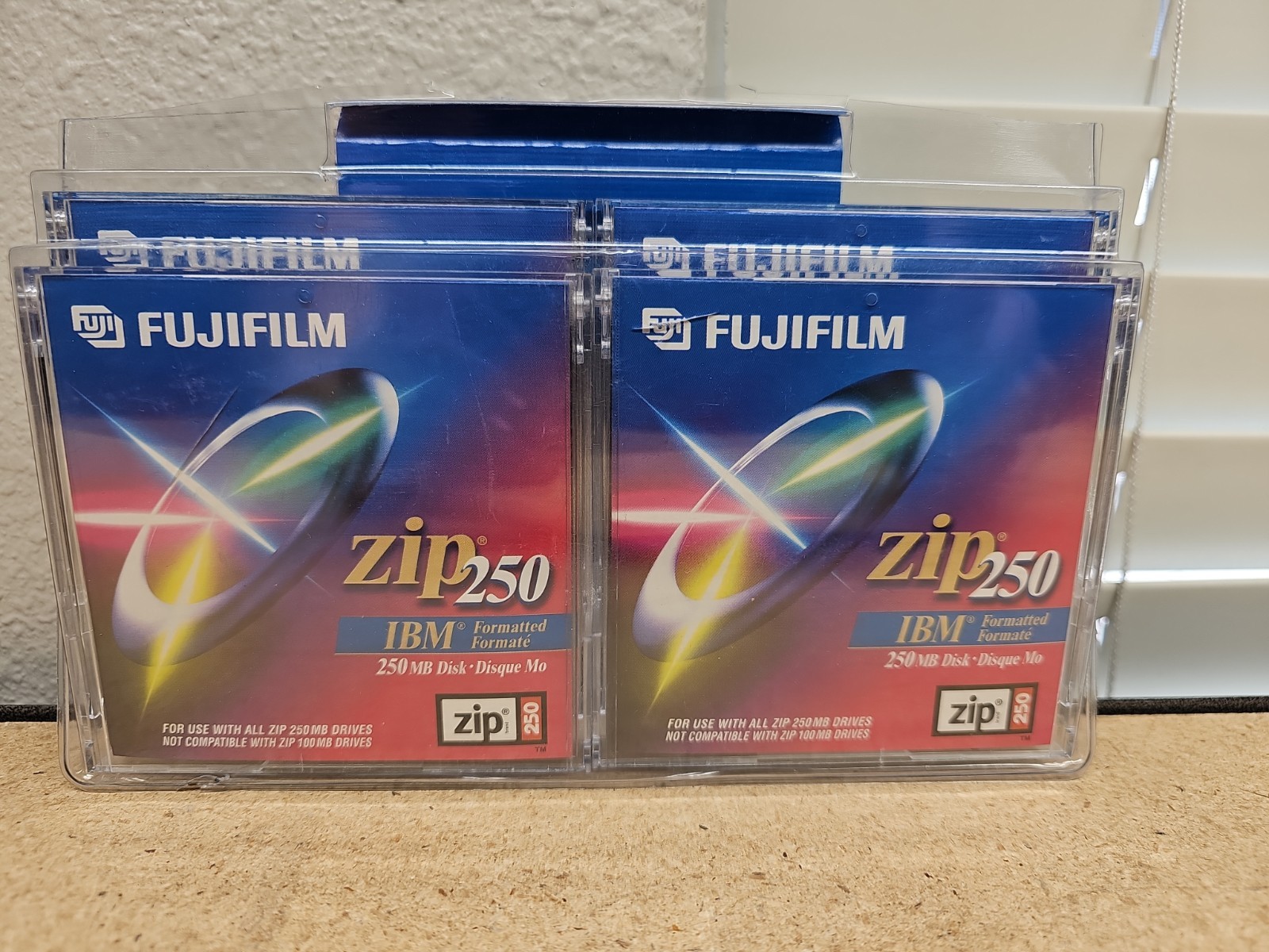 Lot of 5 Fujifilm Zip 250MB Disk IBM Formatted New Open Box (F1)