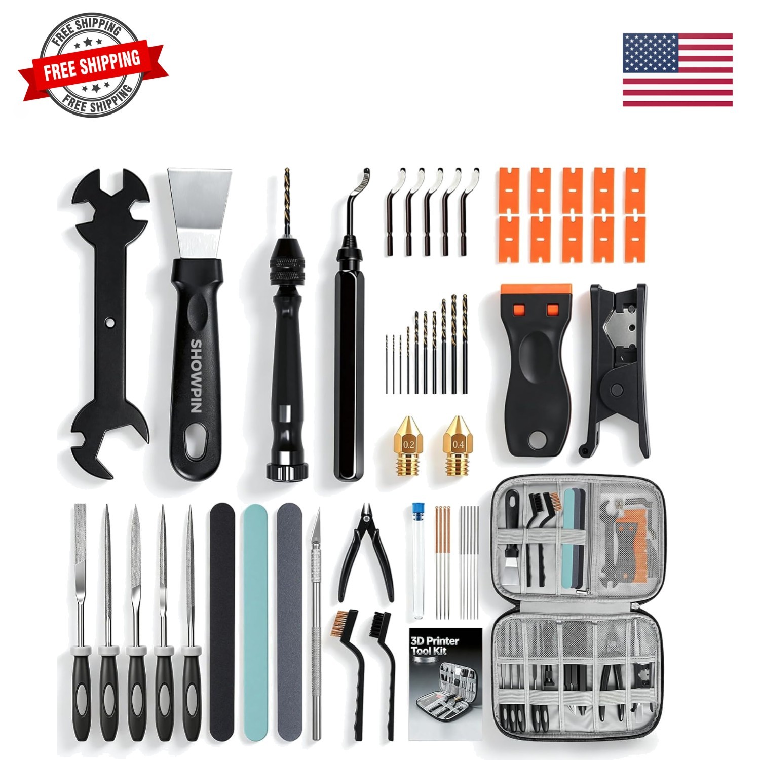 64PCS 3D Printer Tools: 3D Printer Accessories & Printing Tool Kit | Cleaning...