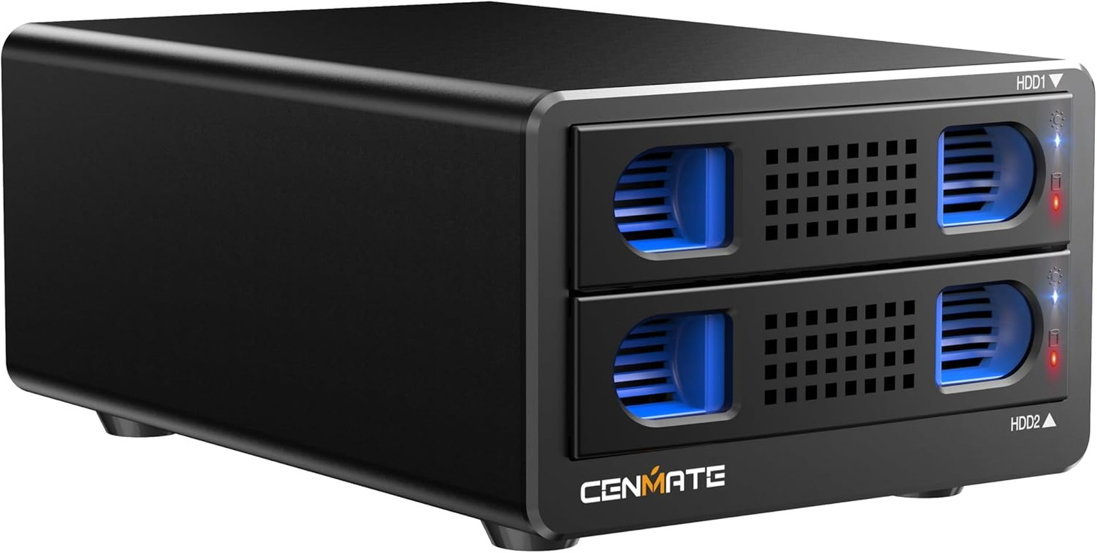 Aluminum 2 Bay 10Gbps Hard Drive Enclosure with Cooling Fan for 2.5“/3.5" SATA H