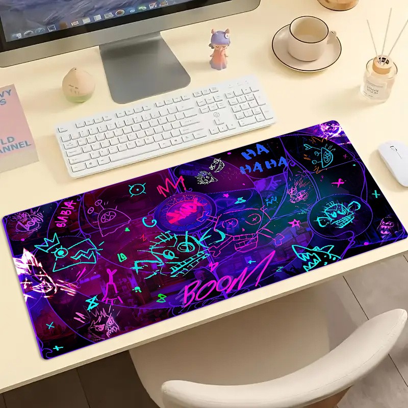 A Large Rubber Mouse Pad Featuring Vibrant Graffiti Art, Designed to Be Anti-S