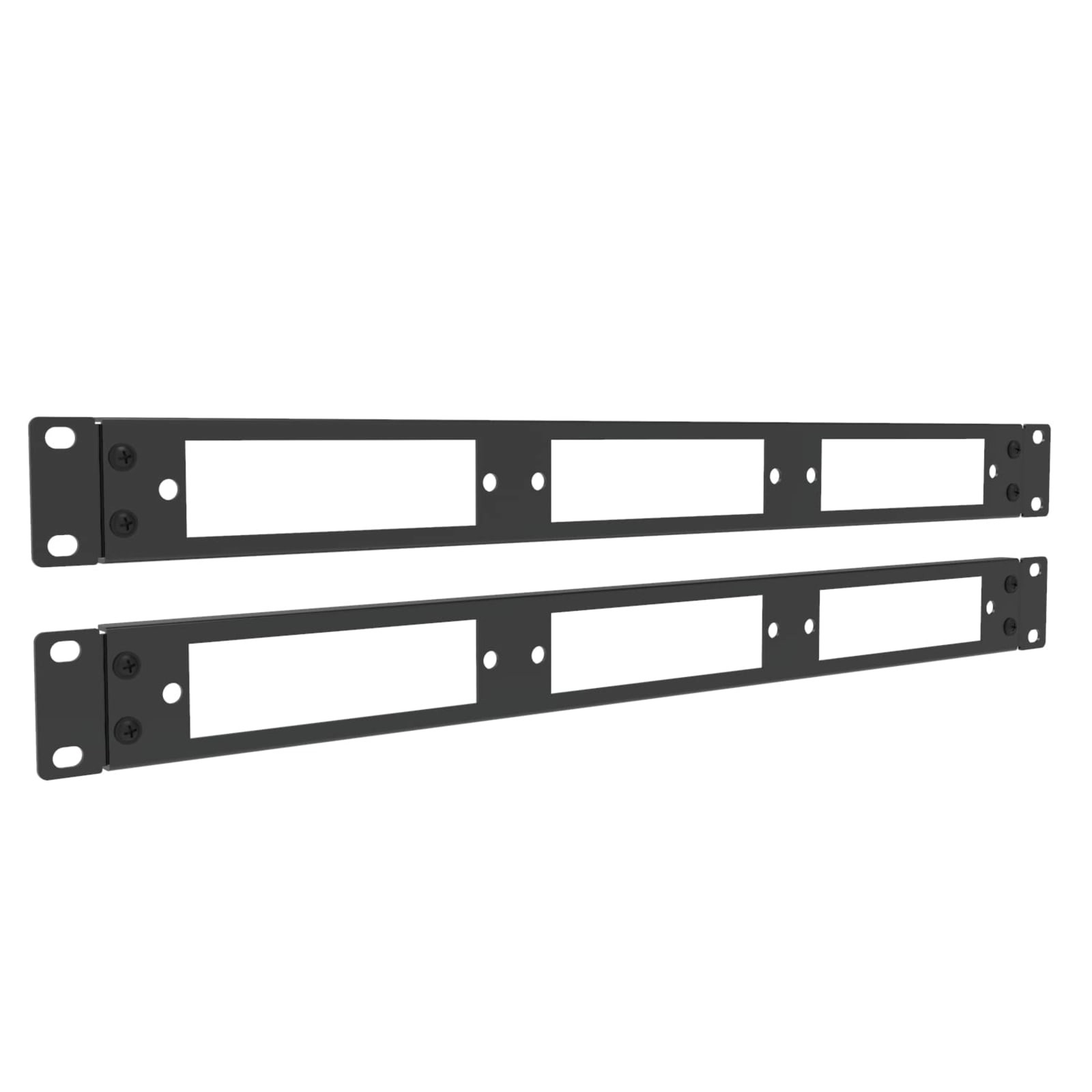 JINGCHENGMEI 2 Pack 1U 19" Blank Fiber Patch Panels for 3 LGX Black Steel