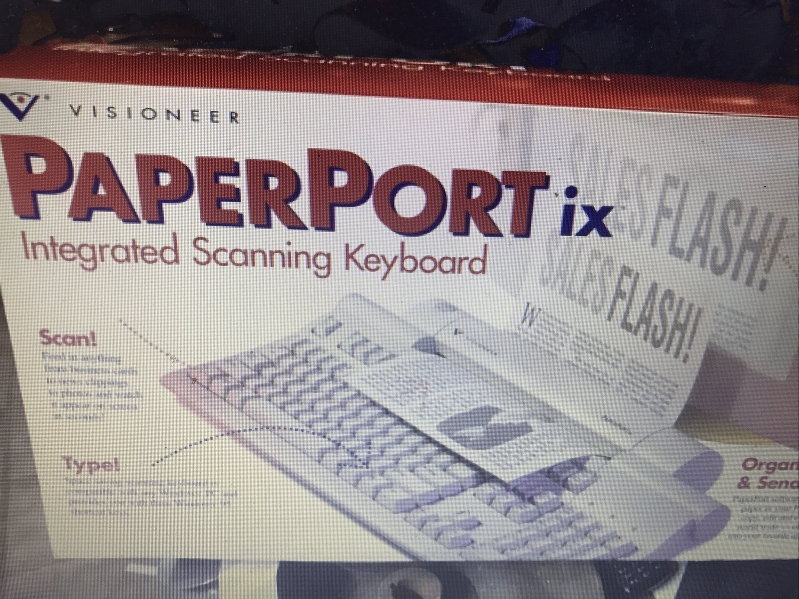 Visioneer PaperPort ix mechanical scanner/ keyboard 