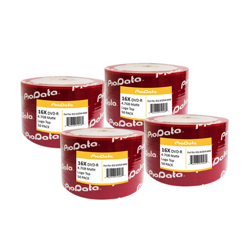 200 PC PioData 16X 4.7 GB DVD-R Logo Top Disc Blank Media - 832-810SA-MAT