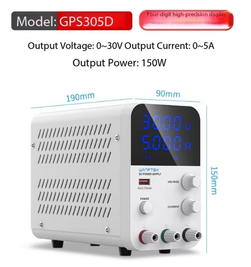 Adjustable DC Regulated Power Supply for Laptop and Smartphone Repair