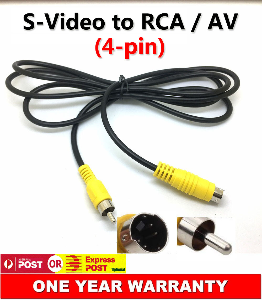 4-Pin Mini DIN PS2 S-Video Male to RCA Male Converter Cable Video Display Cord