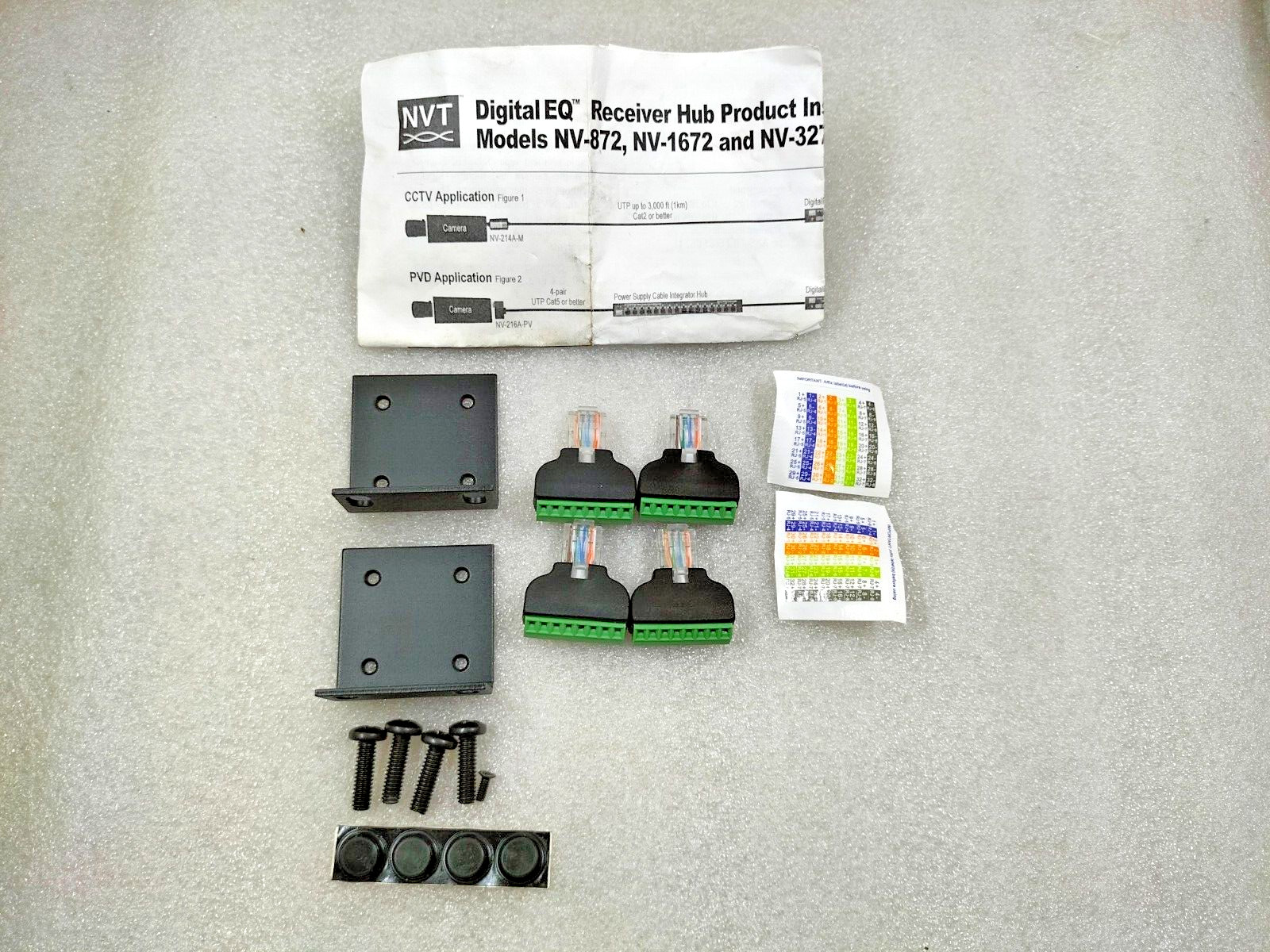 NVT NV-RJ45A RJ-45 TO SCREW TERMINAL BLOCK ADAPTER SET (568B) - LOT OF 4 PCS