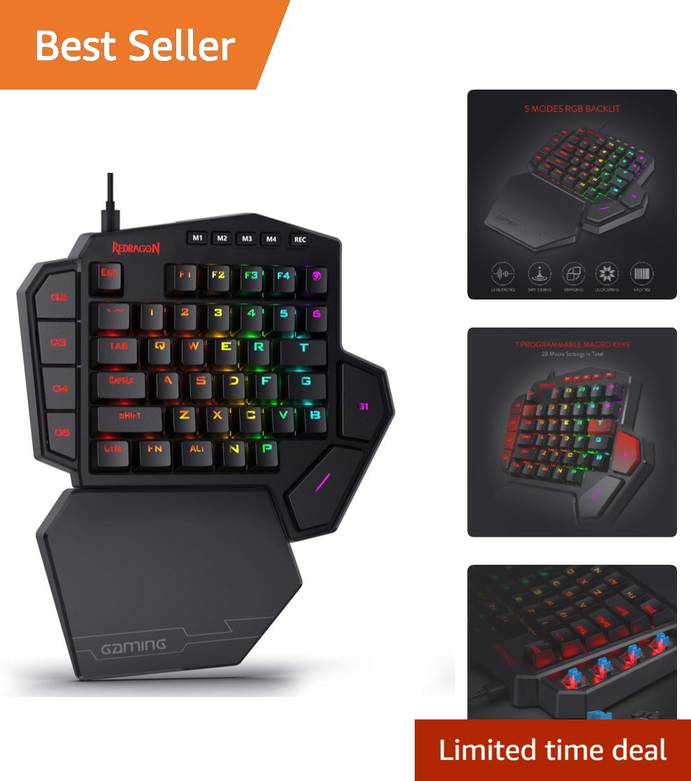 Ambidextrous K585 Wired Tactical Gaming Keypad with RGB & 7 Macro Keys