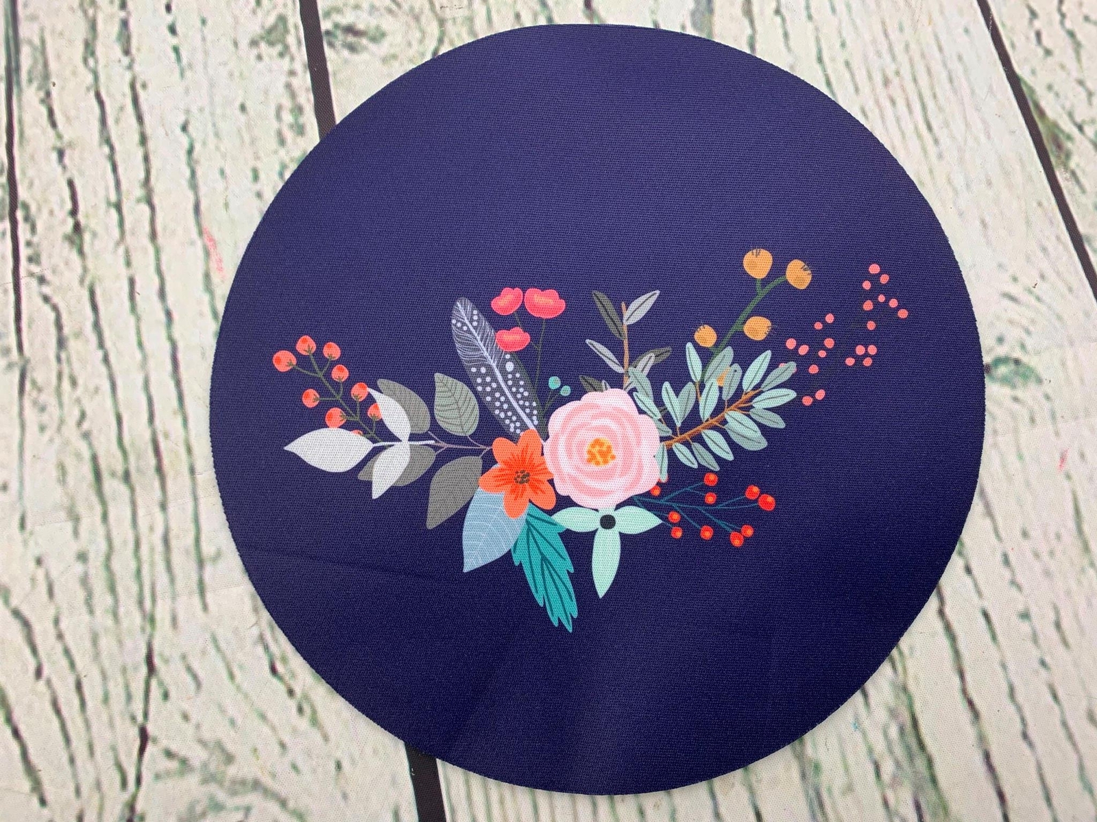 Black Flower Round Mouse Pad Be You Cute Mouse Mat